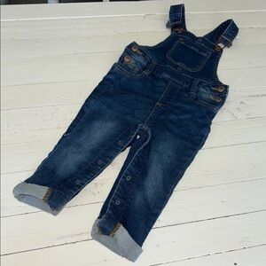 🍄2T skinny overalls med wash Denim for gender neutral EUC
